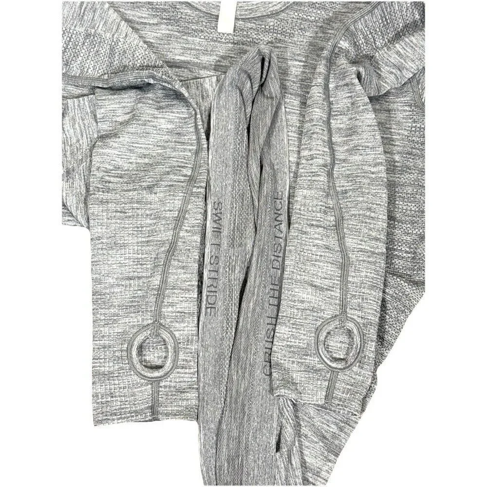 Lululemon Swiftly Tech Long Sleeve Shirt 2.0 Heathered Slate Gray Thumbholes 10